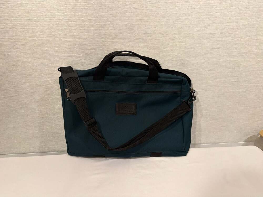 Franklin Covey Vintage Green Canvas Briefcase Messenger Bag Made in USA